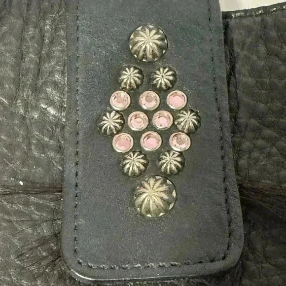 McFadin Black Leather Shoulder Purse - Picture 5 of 13